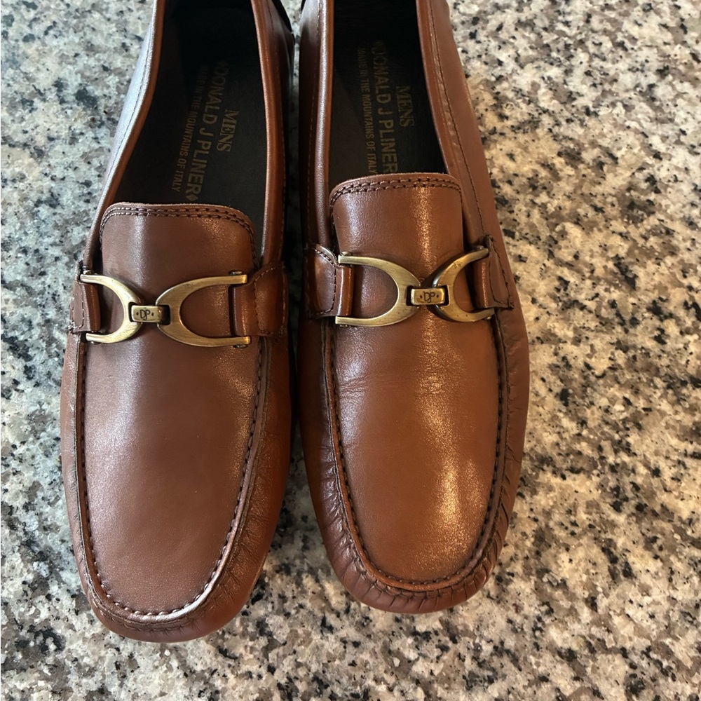 Donald J. Pliner Men’s Brown Leather Driver Bit Loafers 10.5